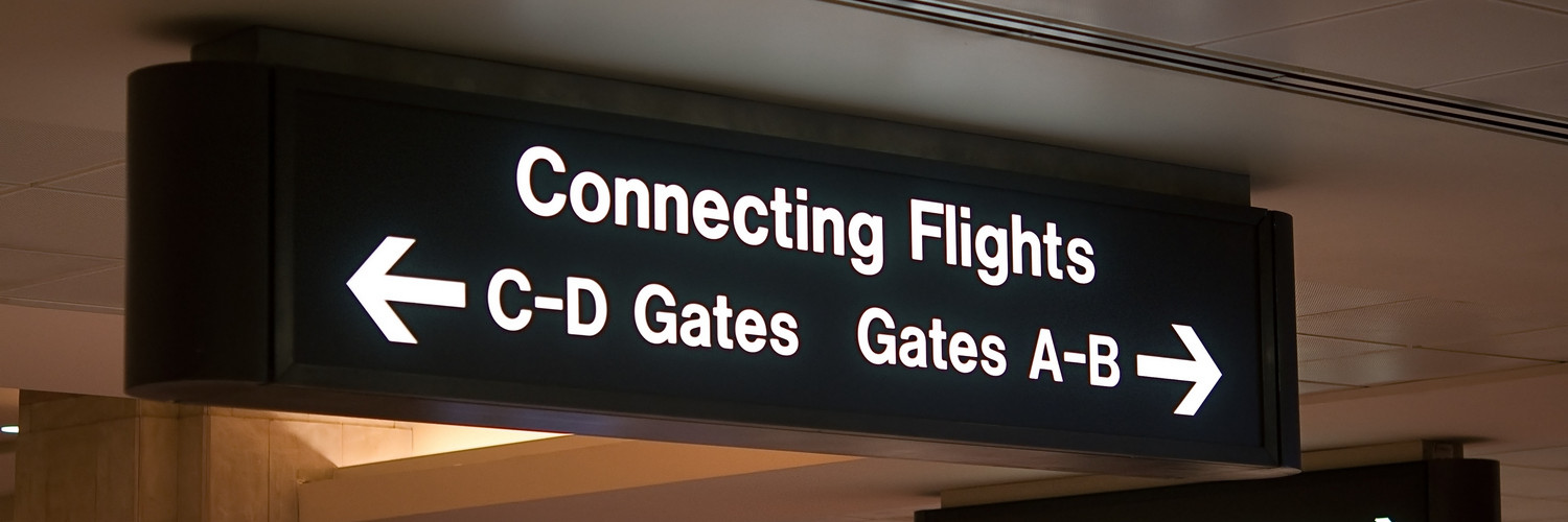 Connecting Flights Airport Sign
