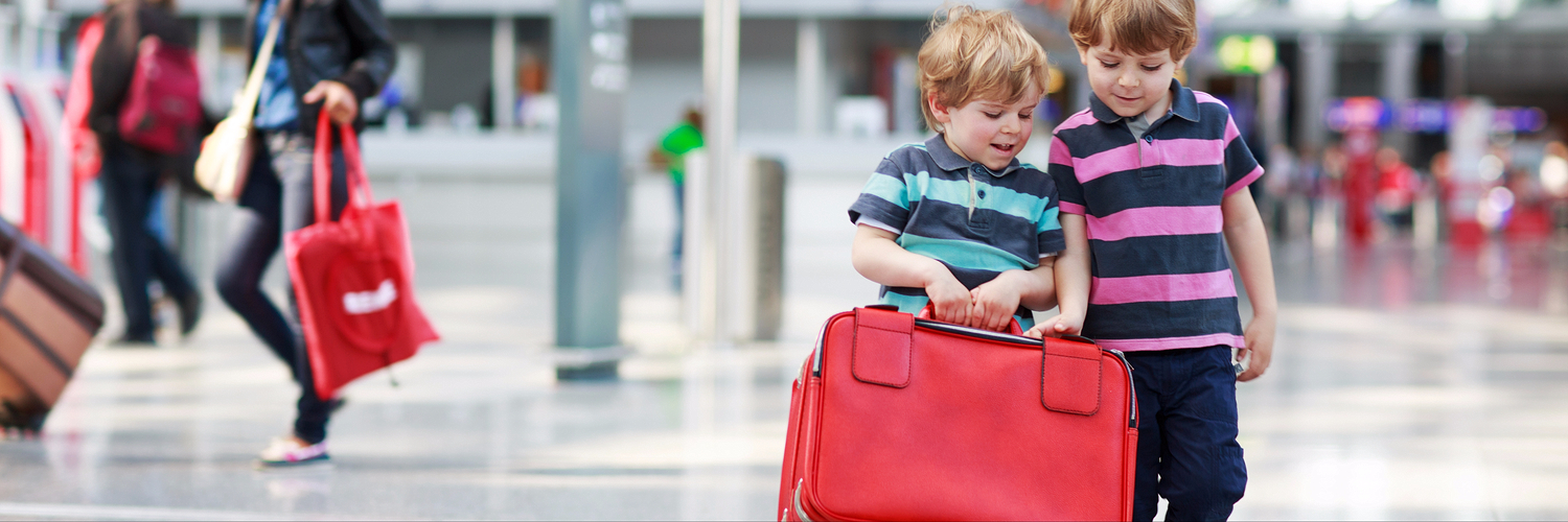 Siblings in Airport