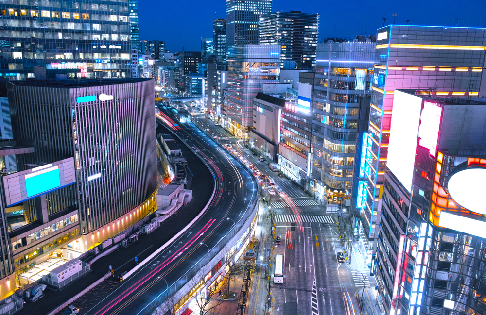 Ginza district in Tokyo